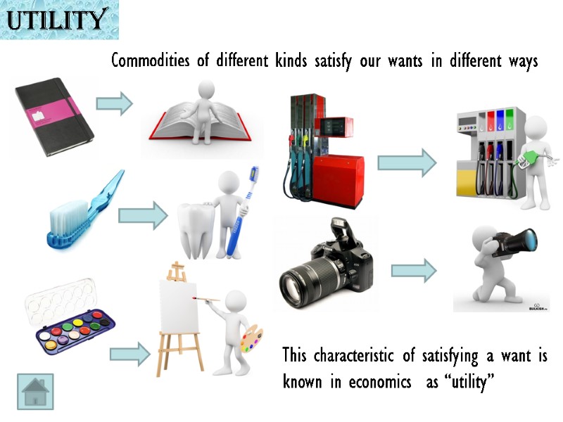 Utility Commodities of different kinds satisfy our wants in different ways  This characteristic